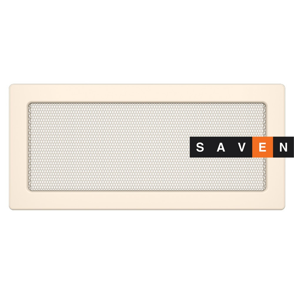 Вентиляційна решітка для каміна SAVEN 17х37 кремова, фото 1