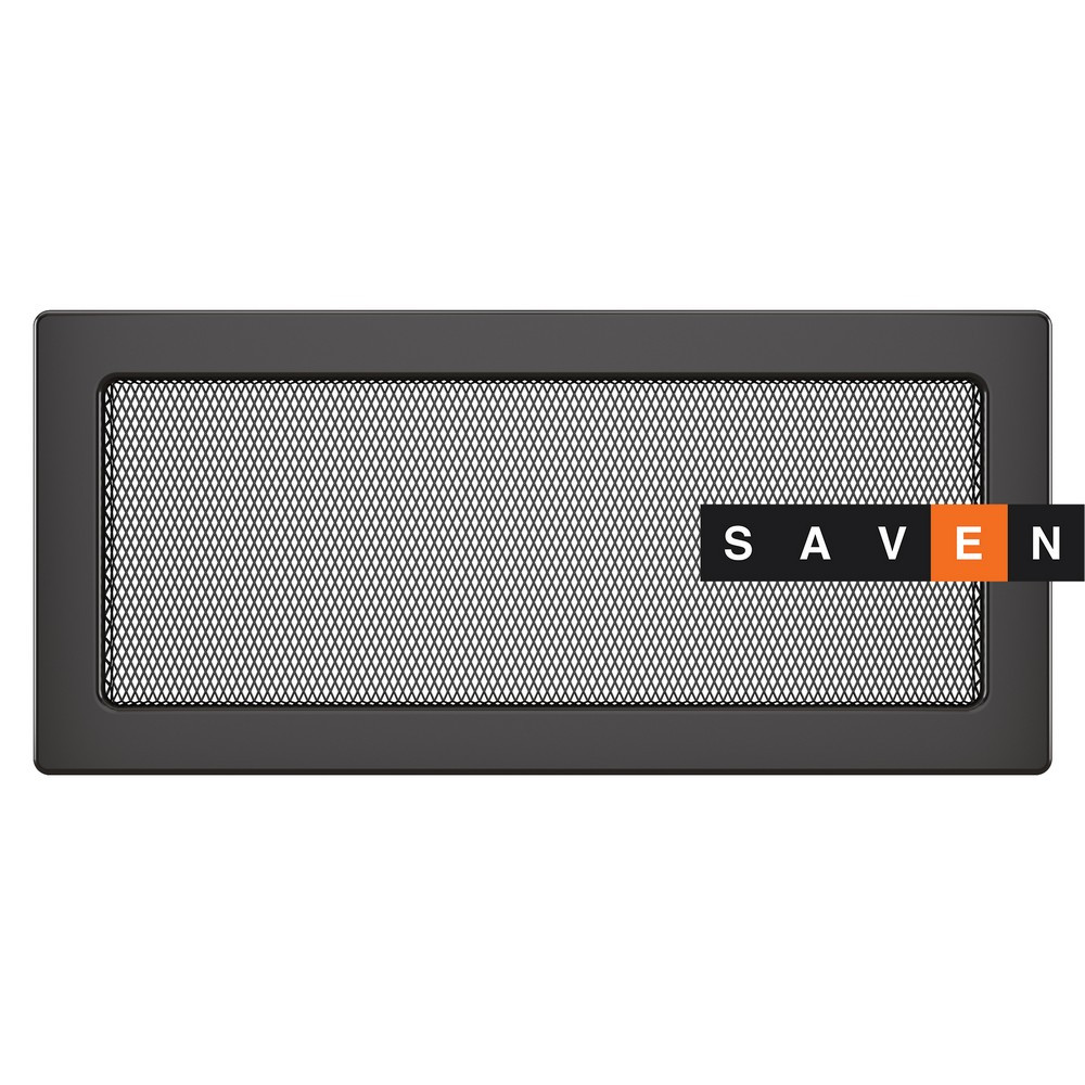 Вентиляційна решітка для каміна SAVEN 17х37 графітова, фото 1