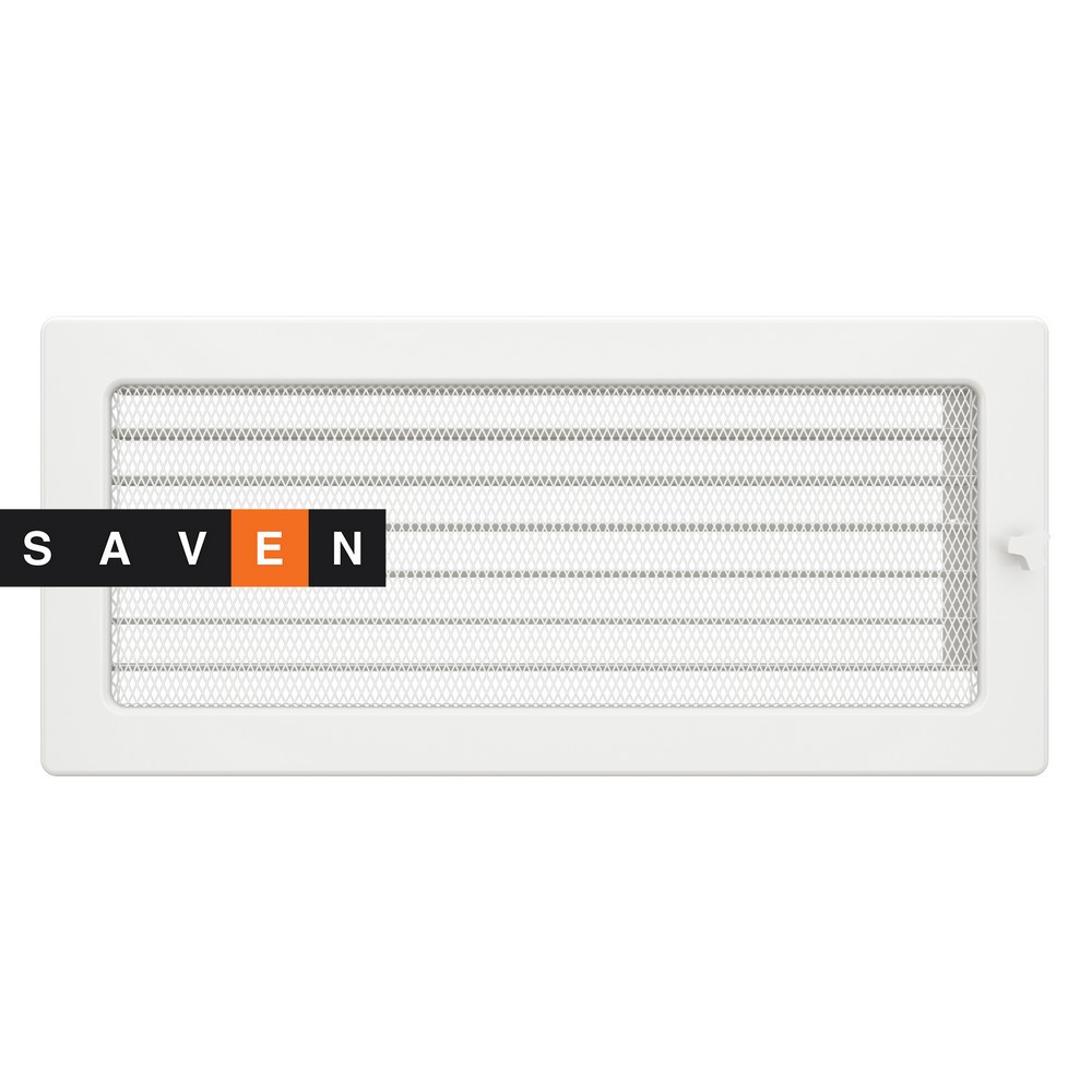 Вентиляційна решітка для каміна SAVEN 17х37 біла з жалюзі, фото 1