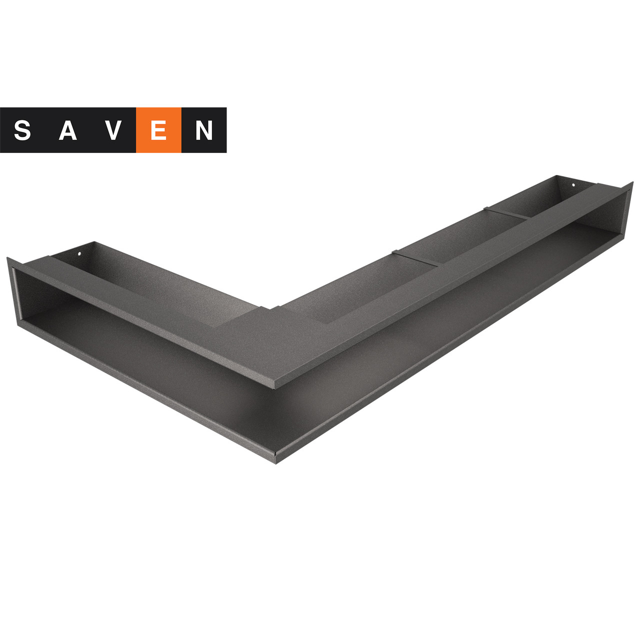 Вентиляційна решітка для каміна кутова права SAVEN Loft Angle 95х800х450 графітова, фото 1