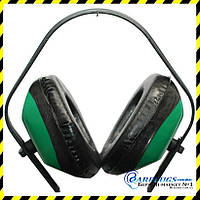 Захисні протишумні навушники, зелені.