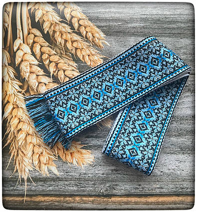 Пояс з тканої тканини синій