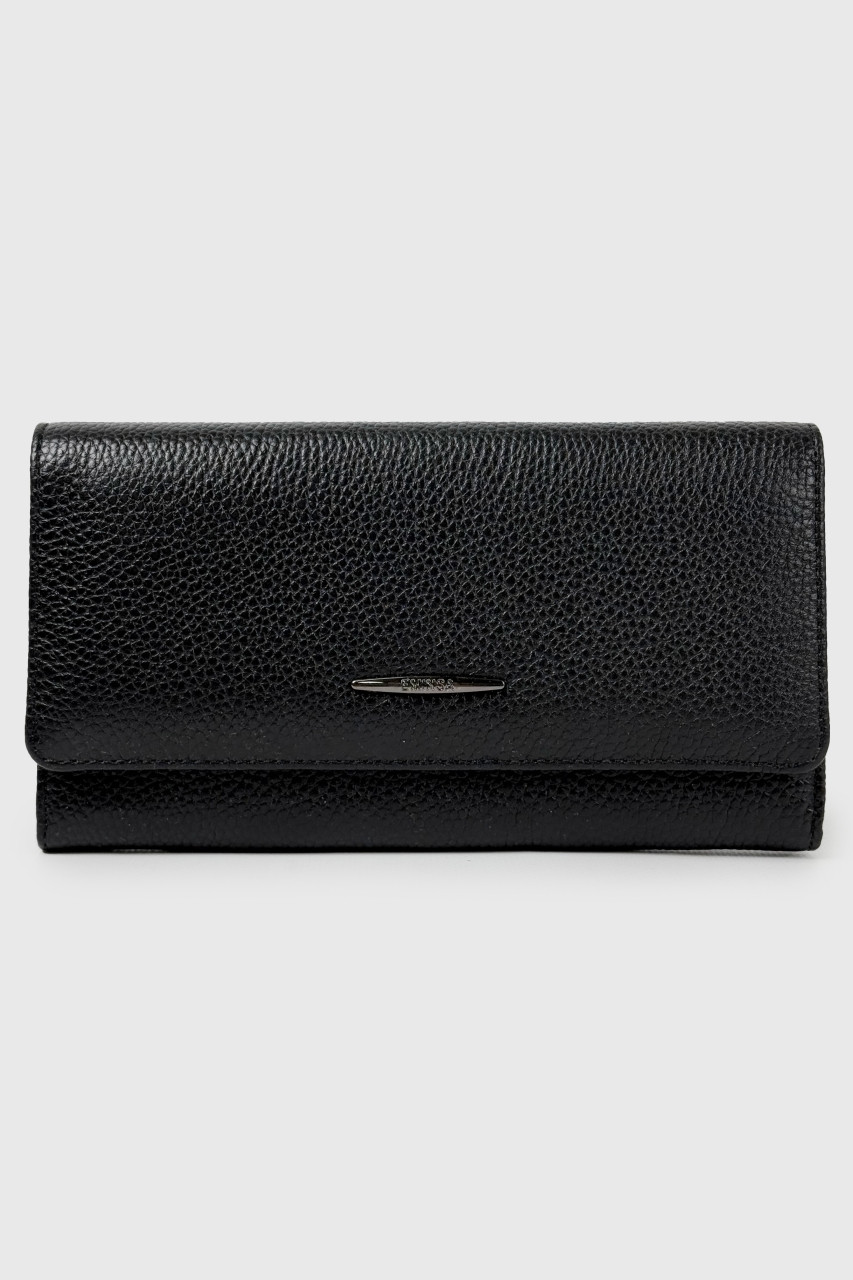 Шкіряний жіночий гаманець на магніті Eminsa 2199-18/1 чорний, фото 1