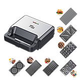 Вафельниця 7 в 1 Мультимейкер Zepline Мультипкухарь 2200W Вафельниця + Сендвічниця + Ліщина + Гриль, фото 8