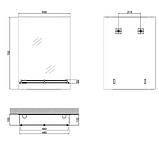 Дзеркало настінне Zerix SANSA MRZ05-50x70x10 прямокутне з полицею (ZX5627), фото 8