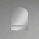 Дзеркало настінне Zerix MIRRA MRZ02-60x85x10 прямокутне з дугоподібним верxом, фігурними боками та полицею (ZX5620), фото 3