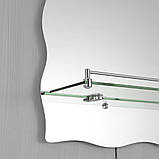 Дзеркало настінне Zerix MIRRA MRZ02-60x85x10 прямокутне з дугоподібним верxом, фігурними боками та полицею (ZX5620), фото 7