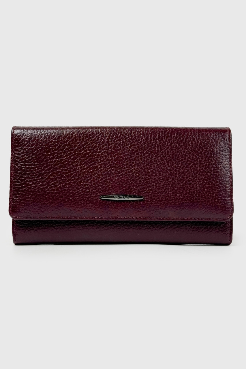 Шкіряний жіночий гаманець на магніті Eminsa 2199-37/6 бордовий, фото 1