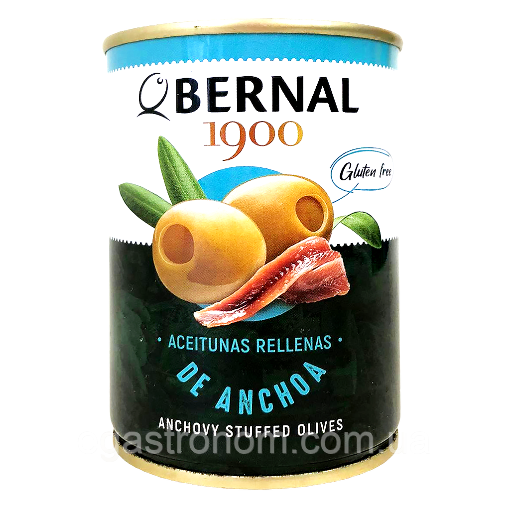 Оливки з анчоусами Бернал Bernal de anchoa ж/б 120/292g 15шт/ящ (Код: 00-00013555)