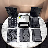 Вафельниця 7 в 1 Мультимейкер Zepline Мультипкухарь 2200W Вафельниця + Сендвічниця + Ліщина + Гриль, фото 5