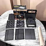 Вафельниця 7 в 1 Мультимейкер Zepline Мультипкухарь 2200W Вафельниця + Сендвічниця + Ліщина + Гриль, фото 4