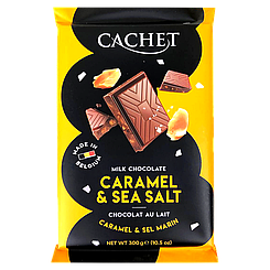 Шоколад молочний з карамеллю і сіллю №46 Кашет Cashet caramel & sia salt 300g 12шт/ящ (Код: 00-00004155)