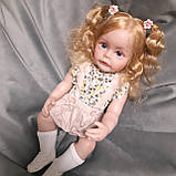 Реалістична лялька Реборн MRB доросла дівчинка вініл силіконова з довгим волоссям 55 см, фото 4