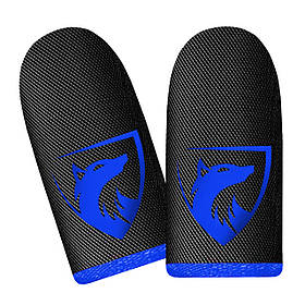 Ігрові напальчники з карбоном WOLF (1 пара 2 шт) для ігор на телефоні смартфоні планшеті pubg пабг пубг standoff 2 Чорний із синім