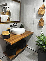 Підвісна стільниця з масиву ясеня для ванної кімнати