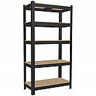 Стелаж металевий 180х90х40 см 5 полиць, навантаження - 175 кг на полицю (Чорний), фото 4