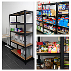 Стелаж металевий 180х90х40 см 5 полиць, навантаження - 175 кг на полицю (Чорний), фото 10