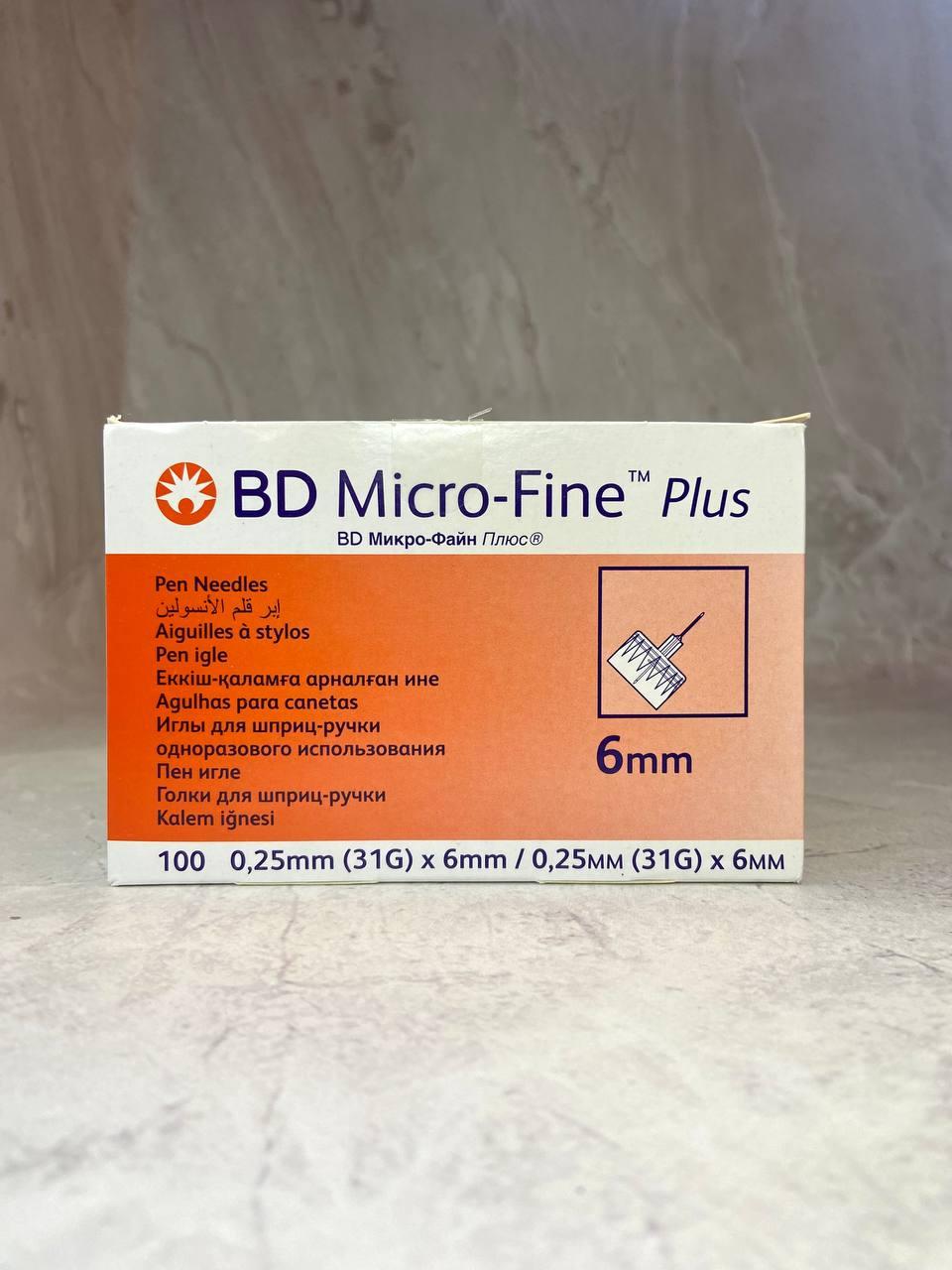 Голки BD Micro-Fine Plus ( БіДі Мікро-файн) 31G/6 мм, 100 шт., фото 1