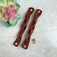 Шкіряні ручки для кошиків на гвинті, 20 х 2,5 см КОЛІР НА ВИБІР