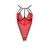 Боді Passion AKITA червоне з високим вирізом для створення спокусливого образу та комфортної підтримки, фото 5