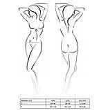 Комплект еротичної білизни Passion MAGALI SET для впевнених жінок відкритий ліф стрепи трусики пояс червоний, фото 6