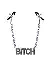 Затискачі для сосків Bitch Feral Feelings BDSM аксесуар для ігор з регулюванням стиснення срібло чорний