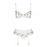 Сексуальний комплект з поясом для панчох Passion LOVELIA білий для романтичних зустрічей із бюстгальтером та, фото 5