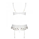 Сексуальний комплект з поясом для панчох Passion LOVELIA білий для романтичних зустрічей із бюстгальтером та, фото 6