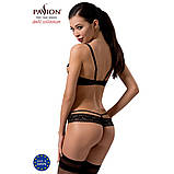 Комплект білизни Passion North Set чорний ліф та трусики з мереживом для романтичних вечорів, фото 2