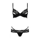 Комплект білизни Passion North Set для романтичних вечорів ліф та трусики з мереживом чорного кольору, фото 5