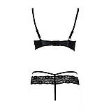Комплект білизни Passion North Set для романтичних вечорів ліф та трусики з мереживом чорного кольору, фото 6