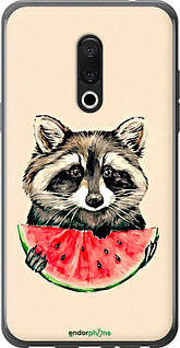 Чехол на Meizu 15 Plus Енотик с арбузом "4605u-1473-63407"
