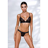 Комплект білизни Passion Exclusive GLAMISS чорний для дівчат стильний комфортний еротичний комплект з мережива, фото 2