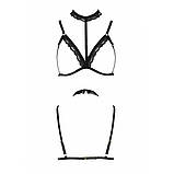 Бюстгальтер-стрепи з чокером Passion Exclusive для жінок чорний сексуальний аксесуар для спокусливого, фото 5