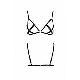 Відкритий бюстгальтер-стрепи Passion NICKY BRA чорний для створення сексі-цибулі з регулюванням ременів, фото 5