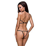 Жіноче боді-портупея Passion Exclusive Ivena для спокусливого образу з регульованими ремінцями чорне, фото 2