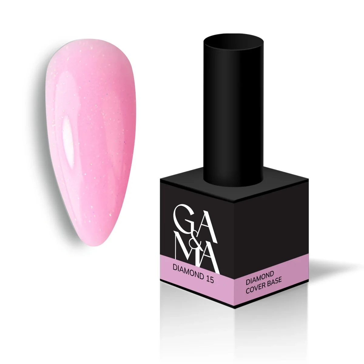 Камуфлююча база для нігтів даймонд Ga&Ma Cover base Diamond 015, 15 мл, фото 1