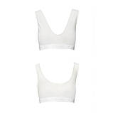 Спортивний топ із еластичної бавовни для фітнесу та активного відпочинку білий комфортний з широкою гумкою, фото 5