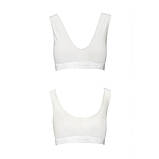 Спортивний топ з еластичної бавовни для фітнесу та активного відпочинку білий зручний та підтримуючий, фото 5