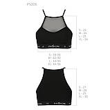 Спортивний топ із прозорою вставкою для фітнесу та активного відпочинку еластична бавовна чорна, фото 6