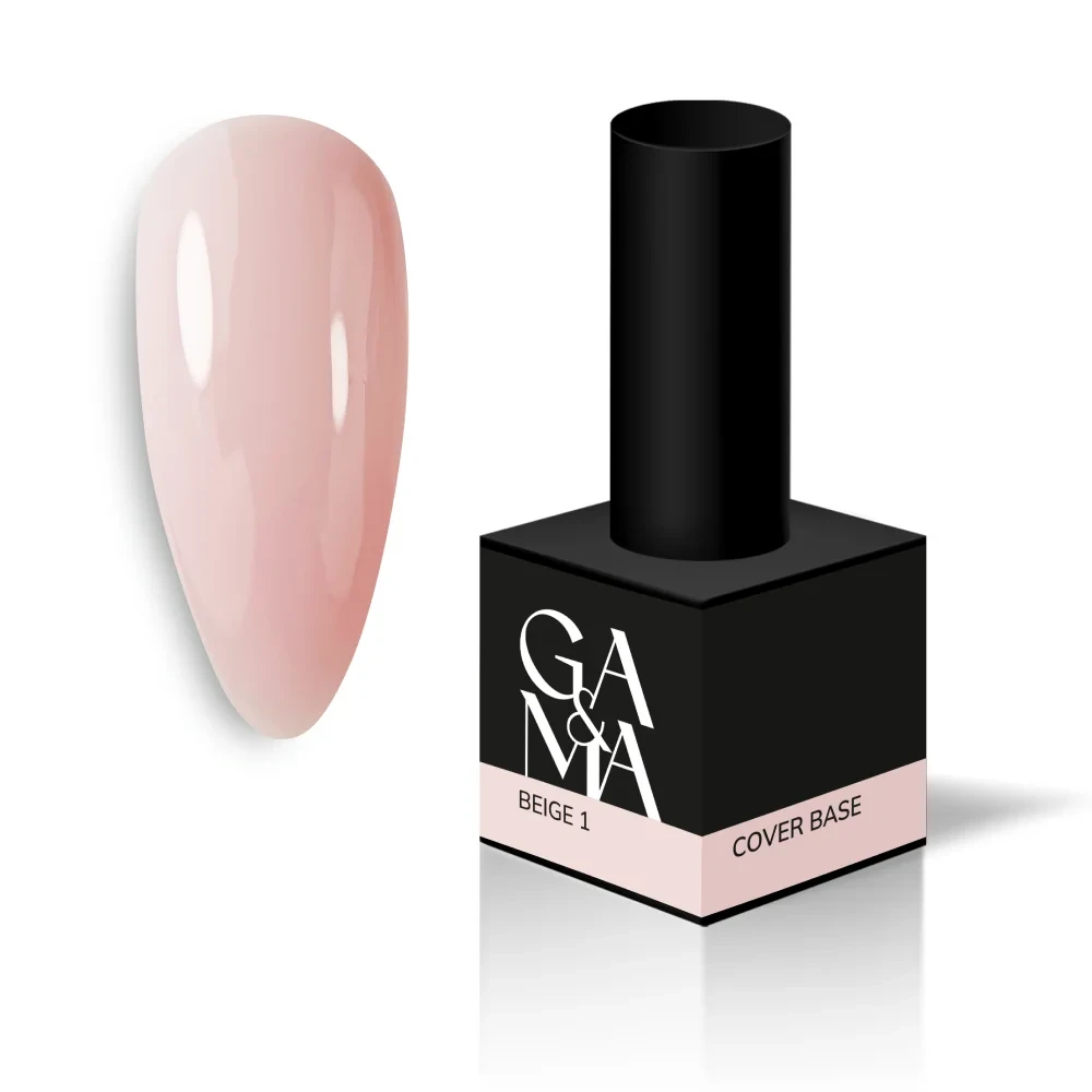 Камуфлююча база для нігтів Ga&Ma 001 беж Cover Base Beige, 15 мл