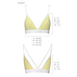 Спортивний топ з подвійними бретелями для фітнесу та повсякденного носіння еластична бавовна жовта, фото 5