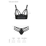 Комплект з еко-шкіри Passion Malwia Bikini для інтимних зустрічей сексуальна білизна з люверсами та ремінцями, фото 5