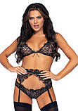 Мереживний комплект Leg Avenue Bright Lights Rhinestone для спокусливих вечорів з бра трусиками поясом для, фото 4