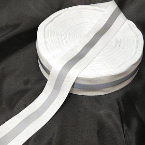 На метраж стрічка-тасьма світловідбиваюча  5см, біла