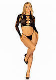 Комплект безшовної білизни Leg Avenue топ з довгими рукавами та стрінги для інтимних побачень та вечірок, фото 6