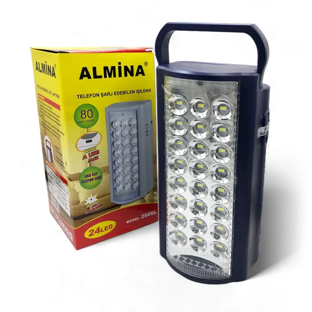 Ліхтар світлодіодний з акумулятором Almina 24 LED (Синій)