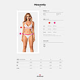 Еротичний комплект Obsessive Heavenlly бюстгальтер та танга для романтичних зустрічей стильний та комфортний, фото 5