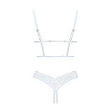 Еротичний комплект Obsessive Heavenlly 2-предметний для інтимних зустрічей відкриті груди мереживний бюстгальтер, фото 4