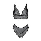 Комплект білизни Passion Amberly Set 4XL/5XL чорний для жінок з апетитними формами., фото 3